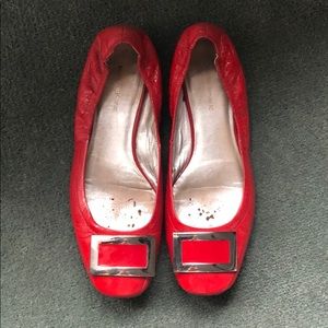 Red BR Leather Flats, Size 8